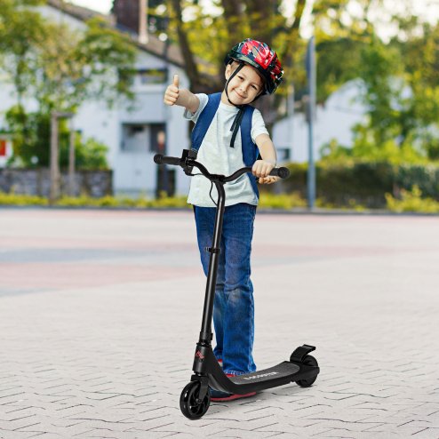 HOMCOM Electric Scooter, 120W Motor E-Scooter, Adjustable Height, Rear Brake for Ages 6+ Years - Black Image