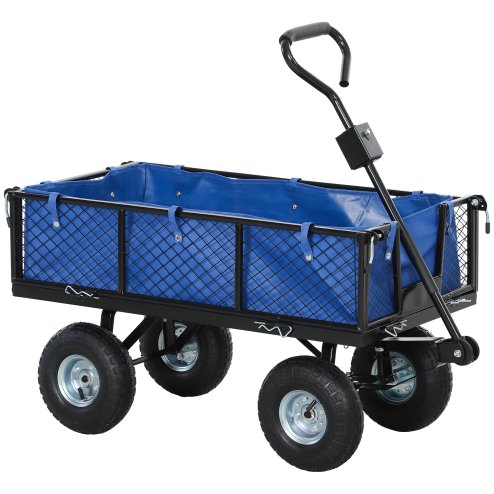 Outsunny Garden Trolley Cart, Heavy Duty Festival Trolley with Removable Liner, Quick-Release Sides, 10 Image
