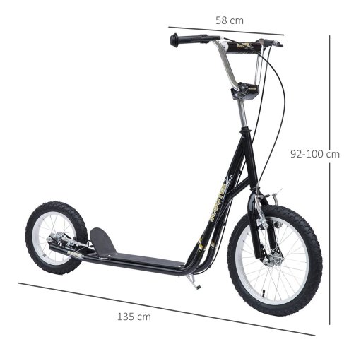 HOMCOM Kids Scooter, Teen Kick Scooter with Rubber Wheels, 16