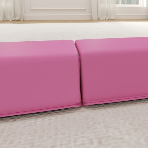 SPORTNOW 7.7ft Folding Gymnastics Beam, Floor Balance Beam for Kids with Anti-Slip Base, Gymnastics Equipment for Home Gym, Training Exercise, Pink