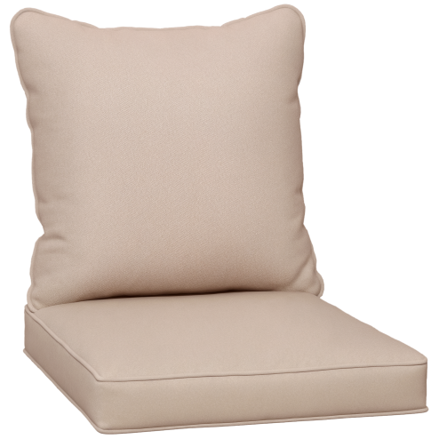 Outsunny Garden Chair Cushion Set with 1 Seat Cushion and 1 Back Pad for Dining Chair, Bench, Swing, Sofa, Water Repellent Outdoor Seat Pads for Indoor Outdoor Use, Beige