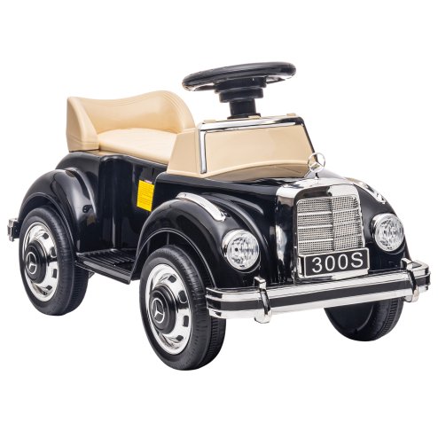 AIYAPLAY Ride on Sliding Car Foot to Floor for Kids, Mercedes-Benz 300S Licensed Ride on Toy with Anti-rollover Device, Under Seat Storage for 18-48 Months, Black Image