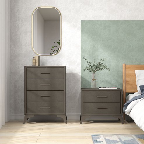 HOMCOM Chest of Drawers, 4 Drawer Fabric Dresser with Steel Frame for Bedroom, Living Room, Easy to Assemble, Brown