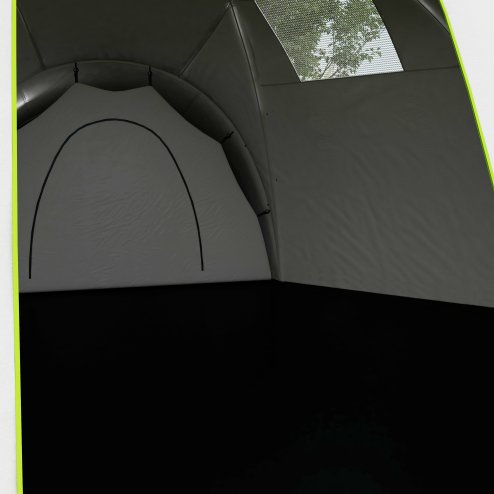 Outsunny 6-9 Man Large Tunnel Tent with 3 Bedroom, Living Area and Porch, 2000mm Waterproof Camping Tent, Portable with Bag, for Fishing Hiking Festival, Green