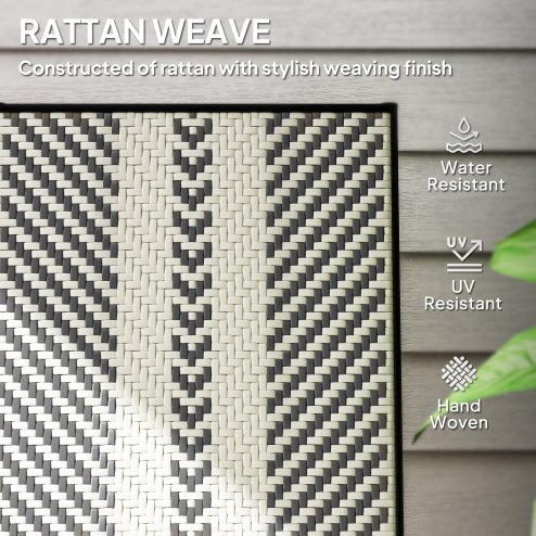 Outsunny Rattan Folding Chair Outdoor, 5-Position Adjustable Wicker Garden Dining Chair with High Backrest, Wide Armrest, for Patio, Terrace, Balcony, Black