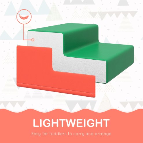 HOMCOM Baby Soft Play Set, 4 Piece Soft Play Equipment for Toddlers 12-36 Months, Climb and Crawl Foam Play, Kids Activity Play Toy, Red