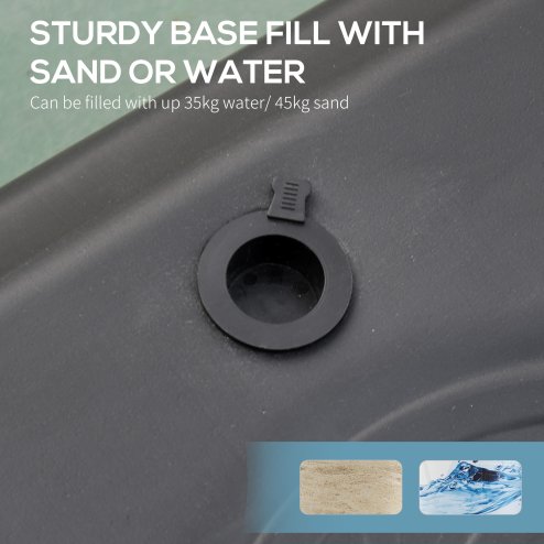 HOMCOM Basketball Hoop Outdoor, Portable Basketball Hoop and Stand with Weighted Base, Portable on Wheels, 1.55-2.1m, for Teens, Juniors, Adults, Black