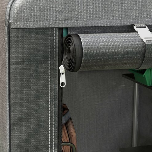 Outsunny 1.2 x 1.8m Garden Storage Shed Tent, Portable Shed Shelter with Galvanised Steel Frame and Large Door, for Motorbike, Garden Tools, Bike Storage