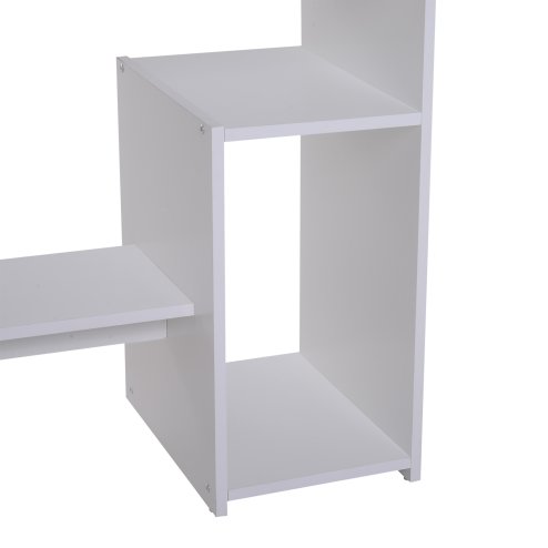 HOMCOM Compact Small Computer Table Wooden Desk Keyboard Tray Storage Shelf Modern Corner Table Home Office