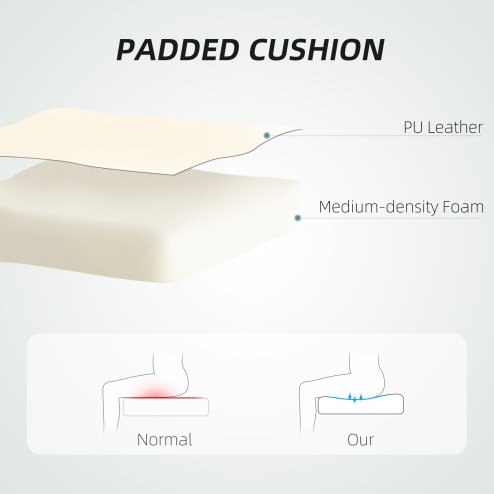 HOMCOM Executive Office Chair, Home Office Chair with Swivel Wheels, Reclining Backrest, Retractable Footrest, Cream White