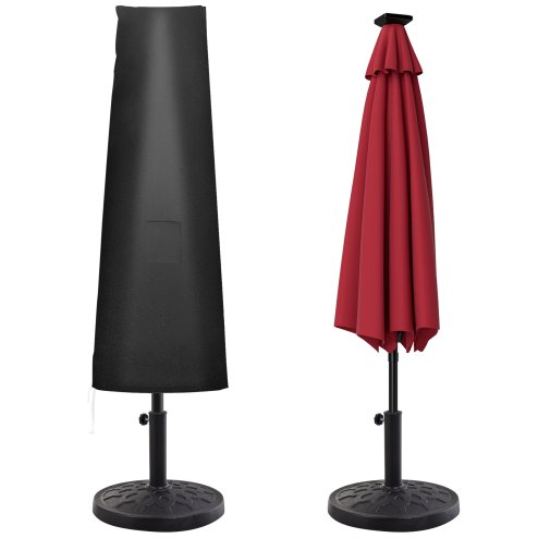 Outsunny Garden Parasol Cover Waterproof Outdoor Cantilever Banana Umbrella Protector 300D Oxford Fabric 240 x 48/70 cm for 3 m Cantilever Parasol