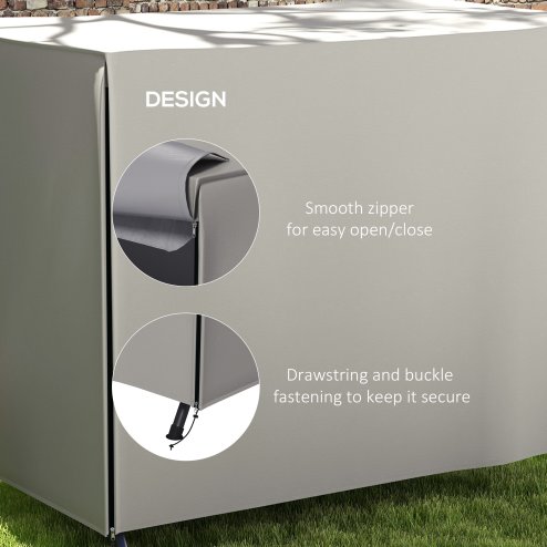 Outsunny 3 Seater 600D Oxford Patio Swing Chair Cover Outdoor Garden Furniture Rain Protection Protector Waterproof Anti-UV, 205 x 124 x 164 cm, Light Grey