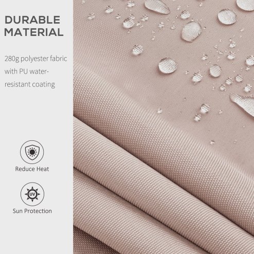 Outsunny 4x2.5m Retractable Manual Awning Window Door Sun Shade Canopy with Fittings and Crank Handle Beige