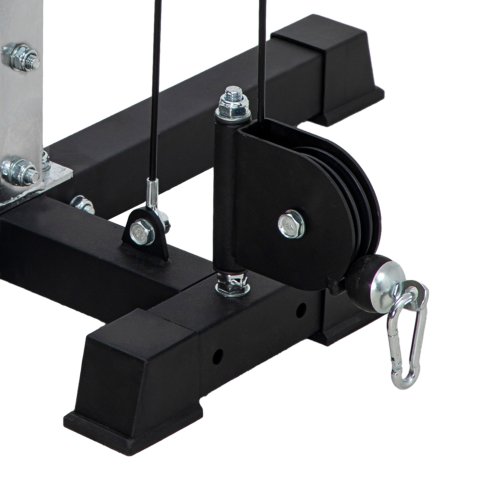 SPORTNOW Multi Home Gyms with Cable Pulley System, Cable Crossover Machine with 4 Handles for Full Body Strength Training, Power Rack for Home Workout, Black