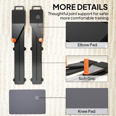 SPORTNOW Push Up Board Set of 2, Portable Press Up Board with Dual Glide Rails, Knee Pad, Pushup Stand Pilates Reformer Machine for Home Gym, Multifunctional Workout Equipment for Men & Women