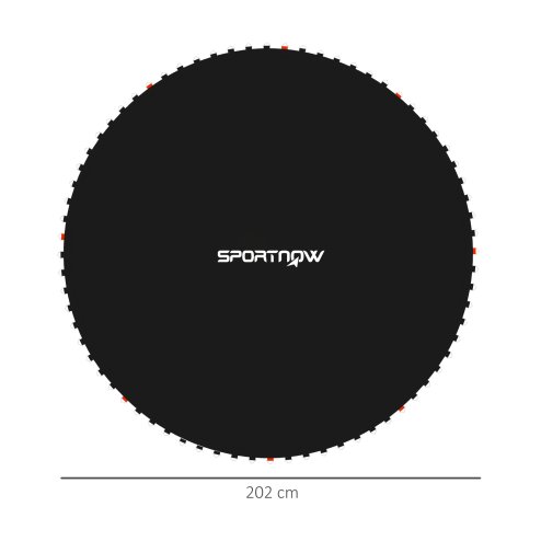 SPORTNOW Trampoline Replacement Mat with Eight Rows of Stitching, Spring Pull Tool, 42 V-Hooks, for 8ft Trampoline, Using 14cm Springs, Trampoline Jumping Mat, Black
