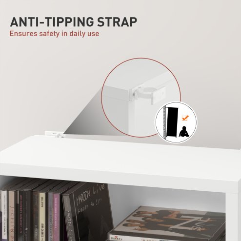 HOMCOM 260 CD/120 DVD Storage Unit, Blu-ray Media Storage Shelf with 9 Compartments and 6 Adjustable Shelves, CD Tower for Living Room, Bedroom, Office