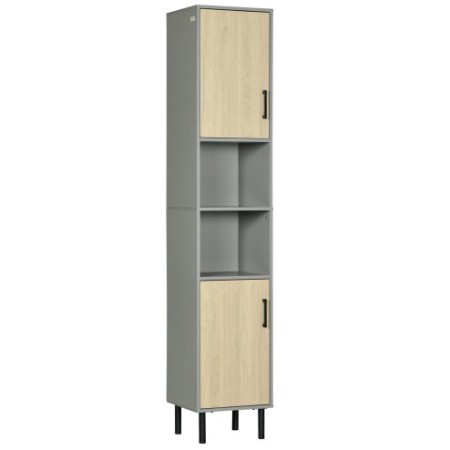 kleankin Tall Bathroom Cabinet, Free Standing Bathroom Storage Cabinet Cupboard with Door and Adjustable Shelves for Kitchen, Living Room