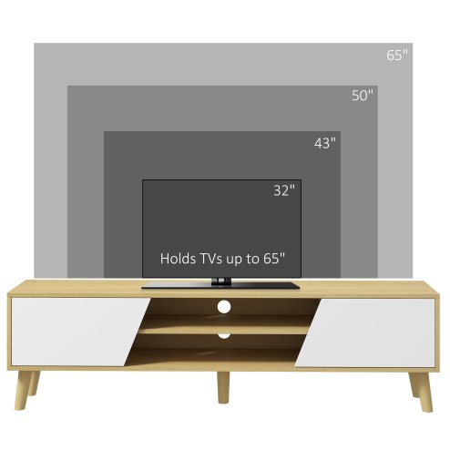 HOMCOM TV Stand Cabinet, TV Unit for TVs up to 65