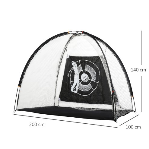 HOMCOM 2M Golf Hitting Practice Net Target Cloth For Backyard Garden Indoor & Outdoor Driving Range Chipping Net with Carry Bag for Sports Training