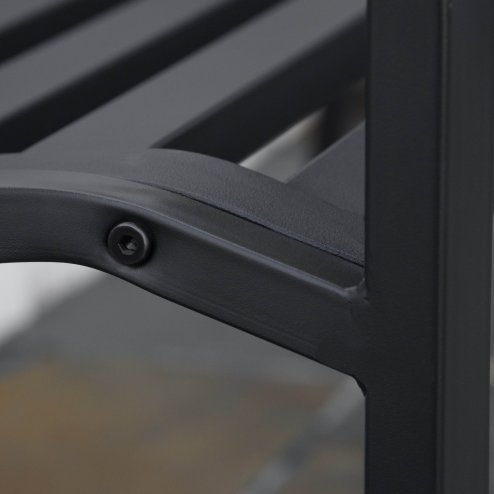 Outsunny 2-Seater Outdoor Garden Bench Cast Iron Antique Park Loveseat Chair with Armrest for Yard, Lawn, Porch, Patio, Steel