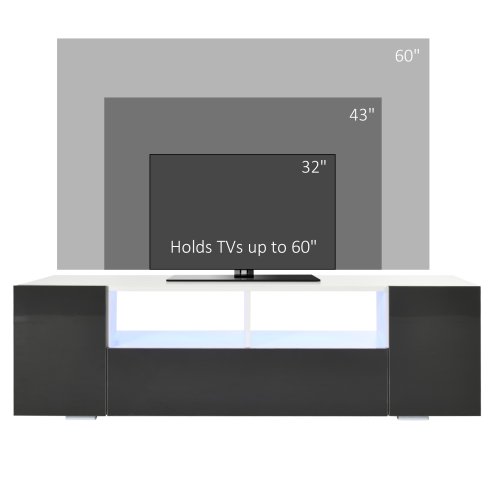 HOMCOM High Gloss TV Unit Cabinet for TVs up to 60