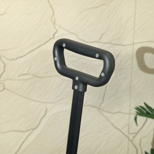 Outsunny Folding Trolley on Wheels, 150L Collapsible Wagon Festival Trolley Cart with Openable Sides, Adjustable Handle and Brakes for Shopping Camping Beach and Garden, Black