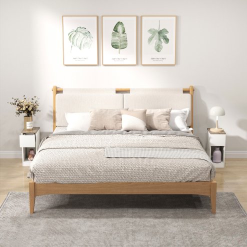 HOMCOM Bedside Tables Set of 2, Modern Side Tables with Drawer and Shelf, Nightstands for Bedroom, Living Room, White