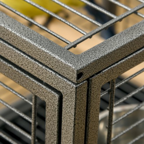 PawHut Bird Cage Budgie Cage for Budgie, Lovebirds, Green Cheek Canary, Parakeet, Cockatiel, Travel Breeding Cage w/ Wooden Perch Handle, 48 x 38 x 65 cm
