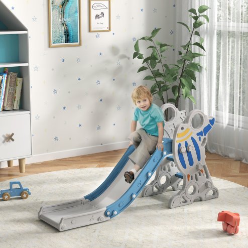 AIYAPLAY Kids Slide Freestanding Toddler Slide Space Theme for Indoor Outdoor Ages 1.5-3 Years - Blue