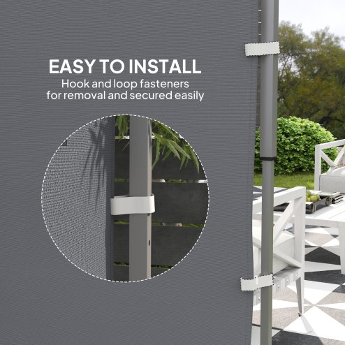 Outsunny Gazebo Side Panel, Canopy Sidewall Panel with 4 Mesh Bags and 2 Storage Pockets for 3 x 3 m Straight Leg Pop Up Gazebos, 1 Pack Sidewall Only, Grey