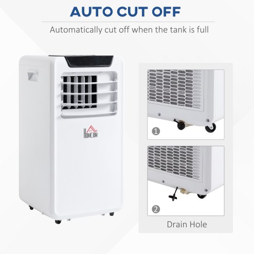 HOMCOM 10000 BTU Air Conditioning Unit, 3-in-1 Portable Air Conditioner, Dehumidifier, Cooling Fan with Remote Control, LED Display, 2 Speeds, 24H Timer, Window Venting Kit, 30m²