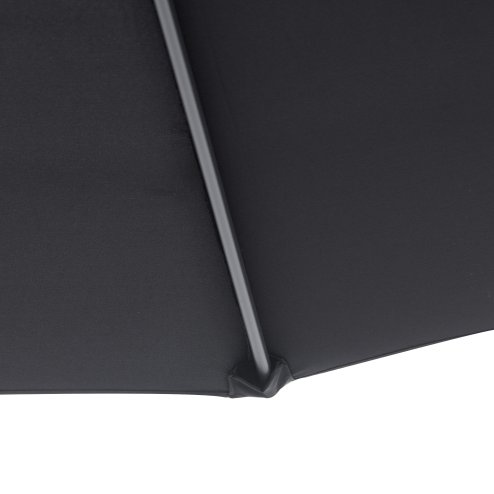 Outsunny 3(m) Garden Cantilever Parasol Patio Banana Hanging Umbrella Sun Shade with Crank and Tilt, 8 Ribs and Cross Base, Black