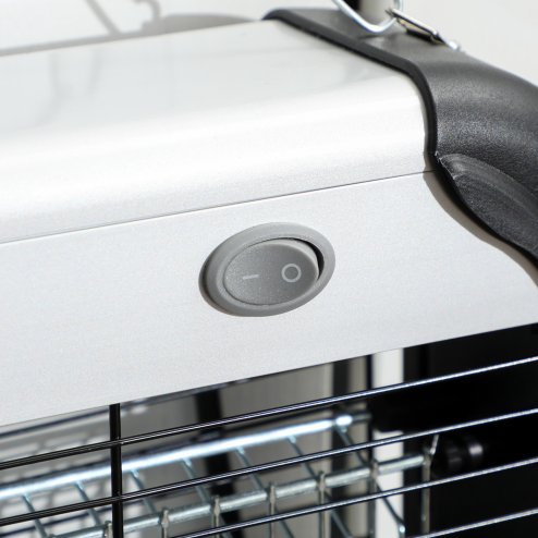 Outsunny 30W Electric Fly Zapper, Bug Zapper with UK Plug, 2 UV Bulbs, Hanging Chain, On/Off Switch and Removable Catch Tray, 60?O Coverage Insect Mosquito Killer for Indoor and Outdoor Use, Silver