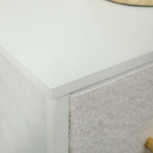 HOMCOM Chest of Drawers with 9 Fabric Drawers, Boucle Storage Organiser with Steel Frame, Fabric Dresser for Bedroom, Living Room, Hallway, Cream White