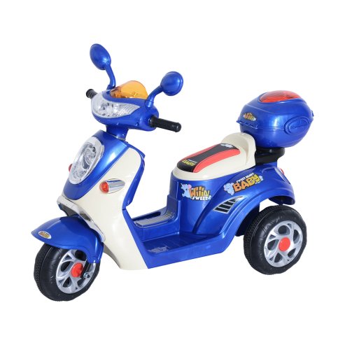 HOMCOM Kids Electric Ride On Toy Car 6V Electric Motorbike with Chargeable Battery Headlight and Music for 3-5 Years - Blue Image