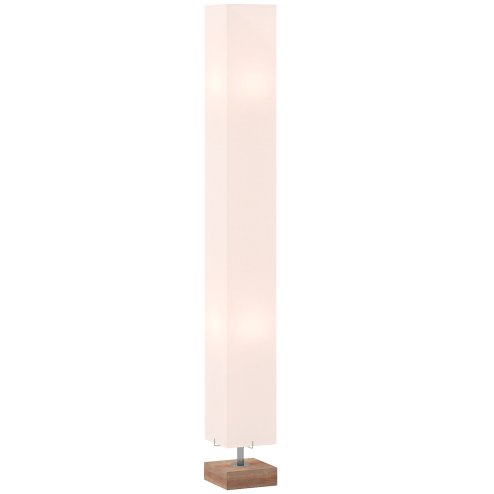 HOMCOM Floor Lamp, 120cm Standing Lamp with Linen Lampshade, Standard Light with Pine Wood Base for Living Room, Bedroom (Bulbs Not Included)