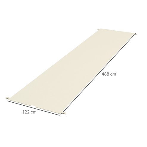 Outsunny 2 PCS Pergola Canopy Replacement, 4.9 x 1.2m UV Protection Pergola Cover, Easy to Install, for 3 x 3(m) Pergola, Cream White