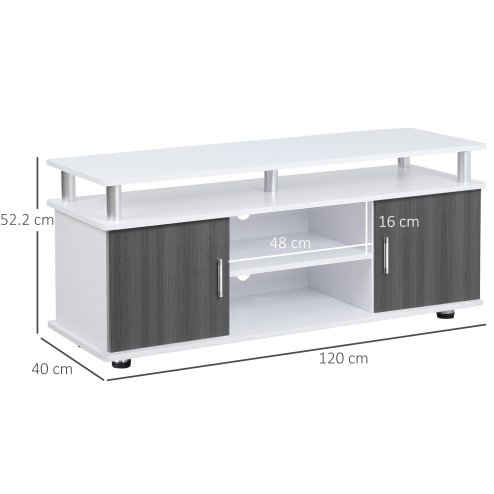 HOMCOM TV Cabinet Unit for TVs up to 50'' with Storage Shelf and Cupboards, Living Room Entertainment Center Media Console