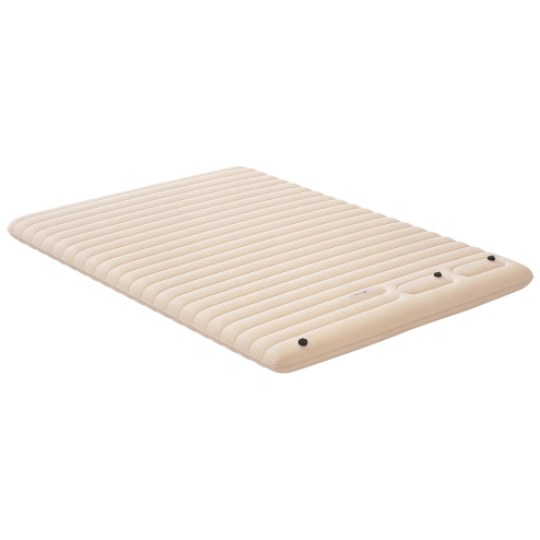 Outsunny Double Air Bed with Foot Pump and Carry Bag, Inflatable Mattress for Guest, Camping, Travel, 195 x 140 x 10cm, White Image