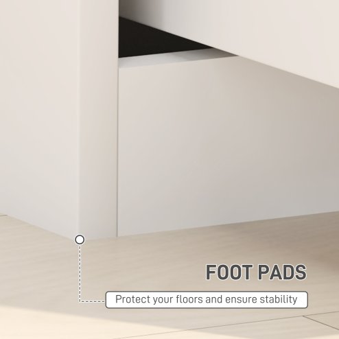HOMCOM Bedside Table, Bedside Cabinet with 2 Drawers, Modern Side Table with Storage for Bedroom, Living Room, High Gloss White