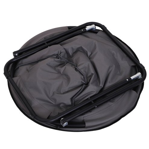 Outsunny Camping Moon Chair, Portable Folding Camping Chair for Adults with Wide Padded Oxford Seat for Outdoor Camp, Travel, Fishing, Beach, Grey