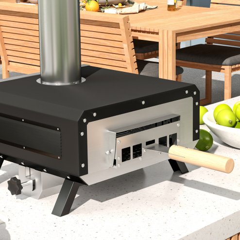 Outsunny Portable Wood Pellet Pizza Oven with 12