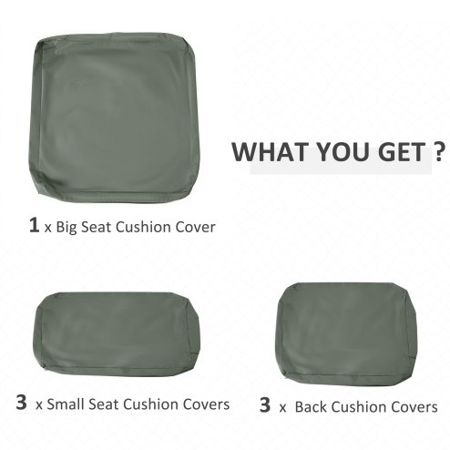 Outsunny Rattan Cushion Covers, Outdoor Seat Cushion Covers, Garden Furniture Covers Replacement - COVER ONLY, Grey