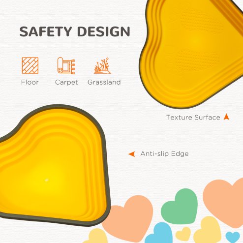 AIYAPLAY Kids Stepping Stones, 11 Piece Balance Stepping Stones for Kids, Heart-Shaped Non-Slip Stackable River Stones, Sensory Toy for Balance and Motor Skills, Indoor Outdoor Obstacle Courses