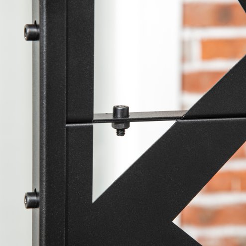 Outsunny Decorative Garden Privacy Screen with Stand, 6.5FT Freestanding Metal Outdoor Divider, Decorative Privacy Panel with Expansion Screws for Garden Pool Hot Tub, Irregular Figure Style, Black