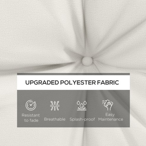 Outsunny 2pc Outdoor Seat Cushions Back Cushions, 60 x 60 x 10cm Water Repellent Seat Pads for Garden Patio Kitchen Office Chairs, White