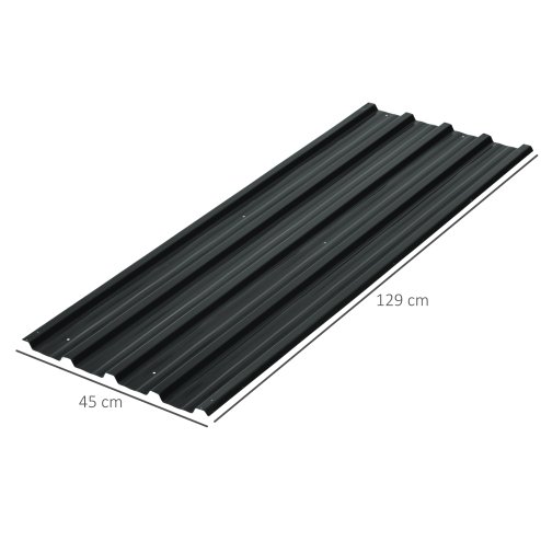 Outsunny Corrugated Roofing Sheets, Pack of 12, Galvanised Metal Roofing Sheets for Greenhouse, Garage, Storage Shed, Carport, 129 x 45cm, Dark Grey