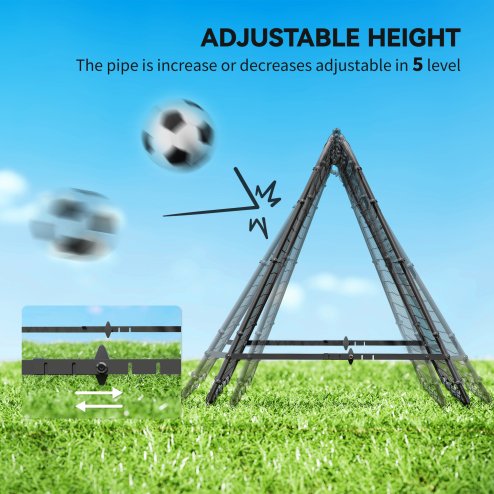 HOMCOM Double-Sided Football Rebounder Net, Football Rebound Net Target Goal with Five Adjustable Angles, Black