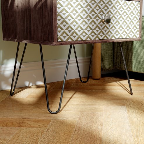 HOMCOM 2-Drawer Bedside Table, Boho Wooden Nightstand Storage Unit, Bedside Cabinet with Steel Frame, Sofa End Side Table for Living Room, Bedroom, Small Space, Rustic Brown